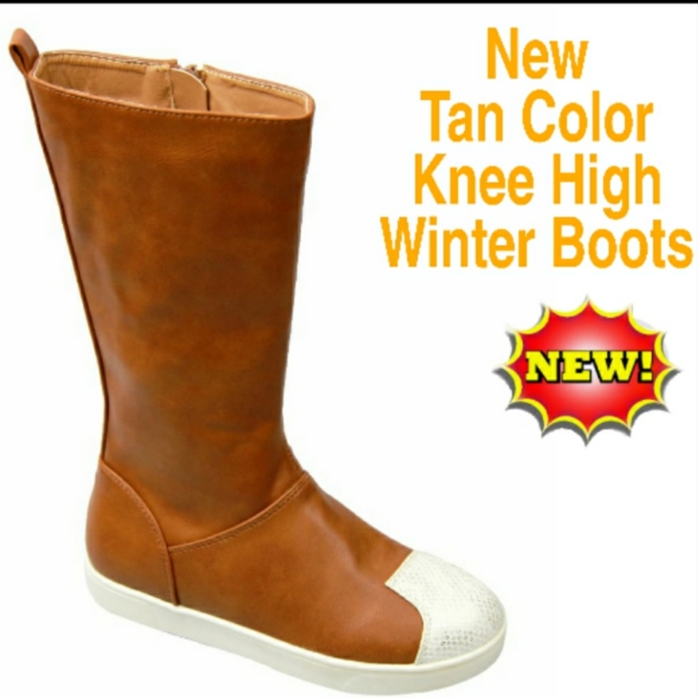 New Kids Winter Tan Color Knee High Boots